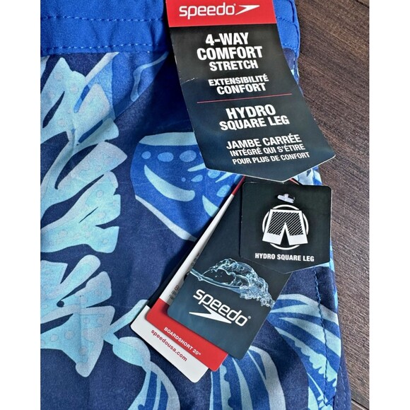 Speedo Men's Printed Bondi Basin 9" Boardshorts Tropical Blue Swim Shorts 2XL - Picture 4 of 5